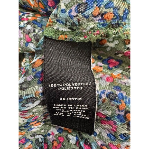Zac & Rachel Woman Blouse Long Sleeve Size L Mini Print Floral Button Up Office - Picture 6 of 7